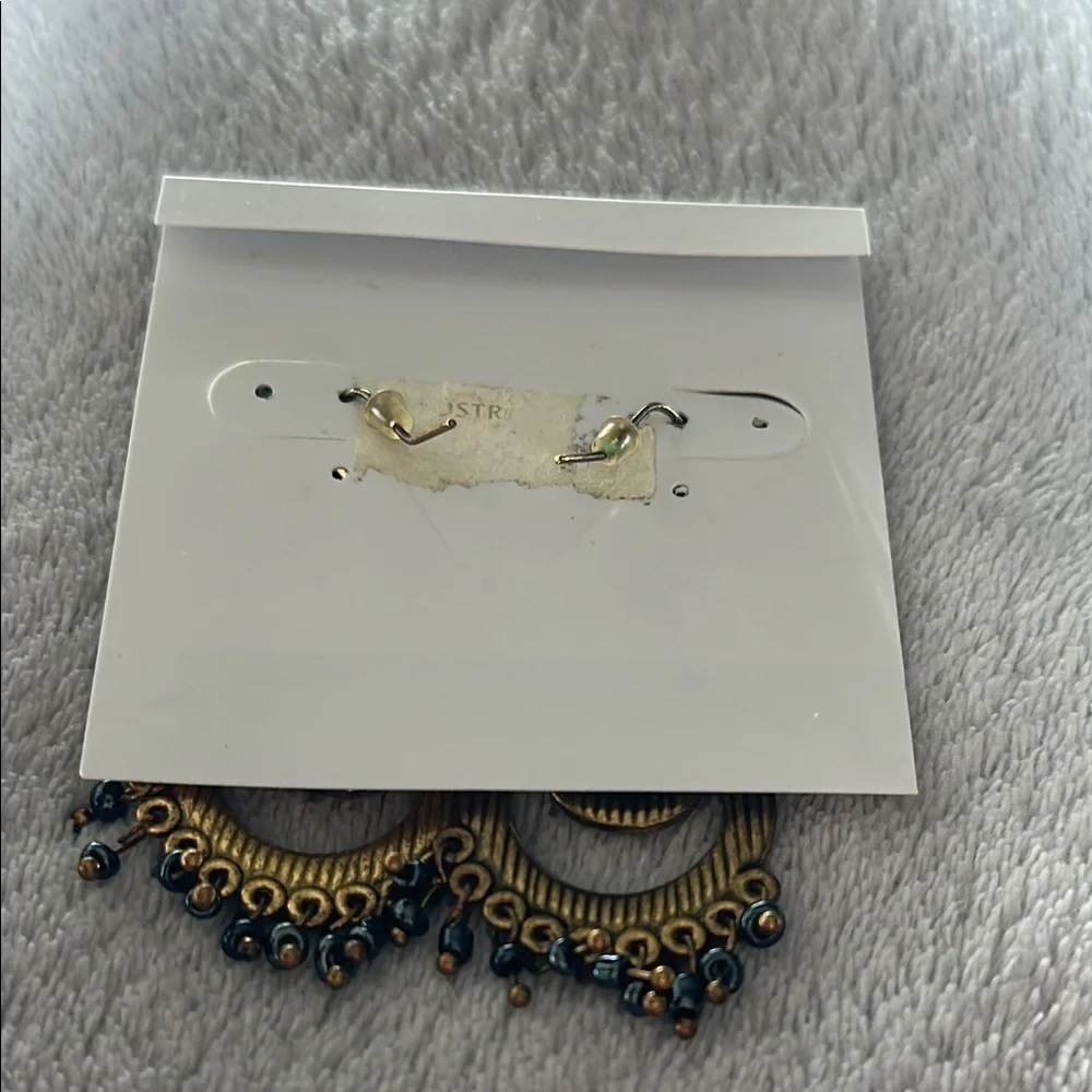 Antique Brass Filigree Dangle Earrings